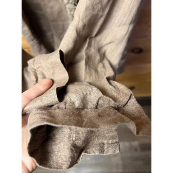 Chicos Linen Long Sleeve Floral Appliqué Boho Button Down Shirt Top Woman's 1 - Picture 8 of 9